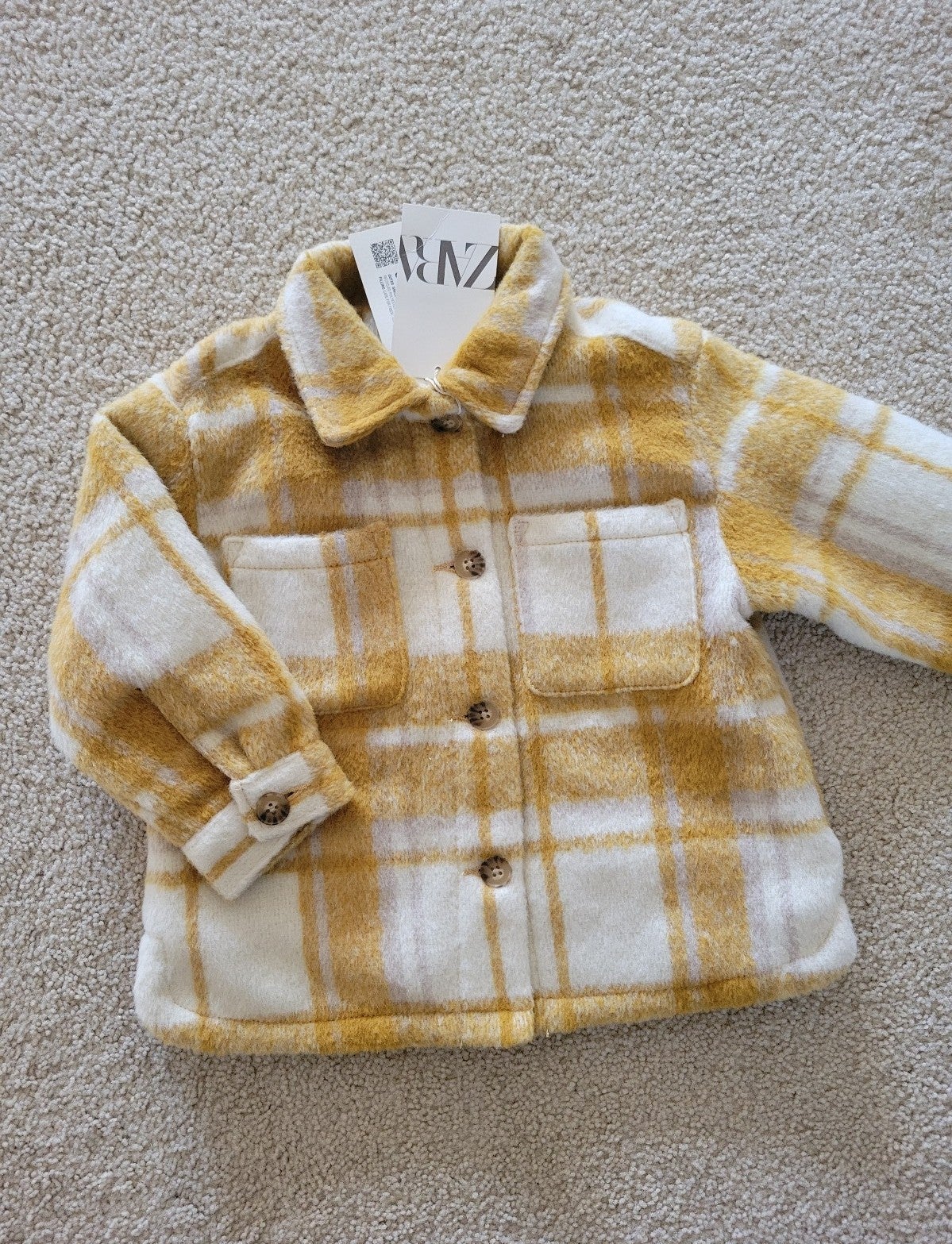 Zara kids girls PLAID OVERSHIRT JACKET. Size 4-5t