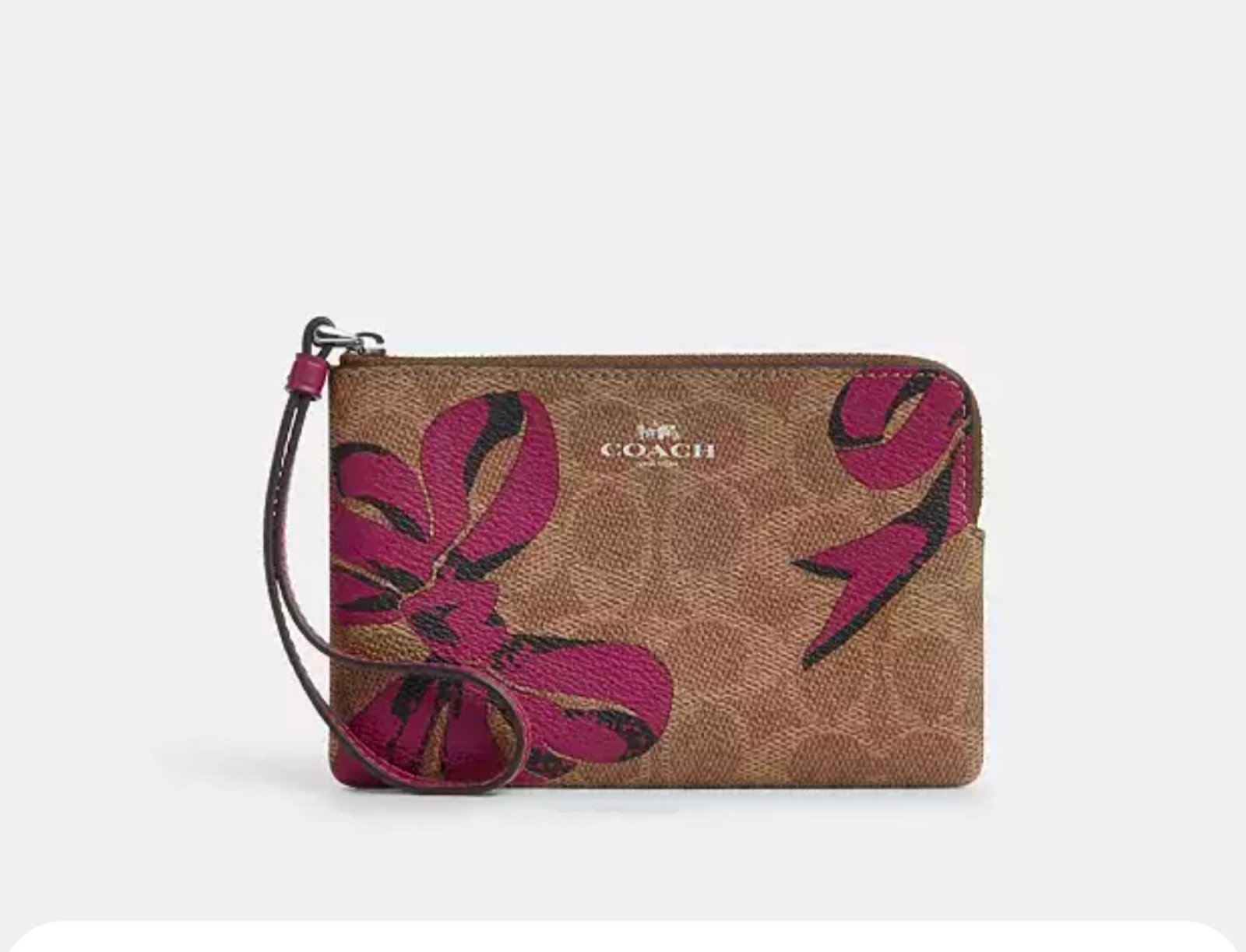 NWT COACH Corner Zip Wristlet Bow Print