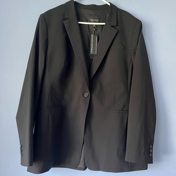 Banana Republic Wool Black Blazer Long and Lean Size‎ 20