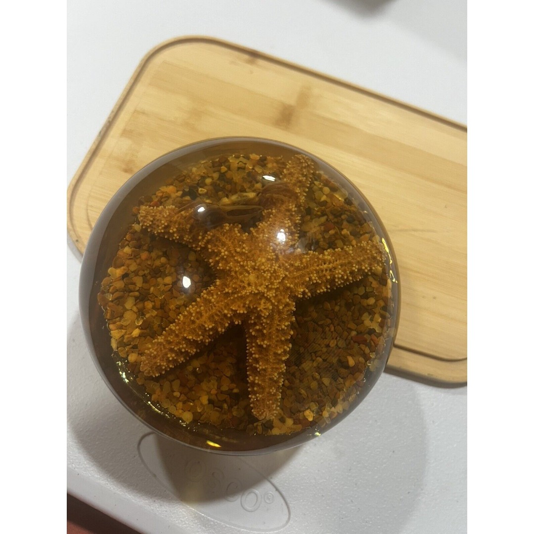 Vintage Starfish Paperweight, Nature Gems, Iminac Inc Star Fish Globe