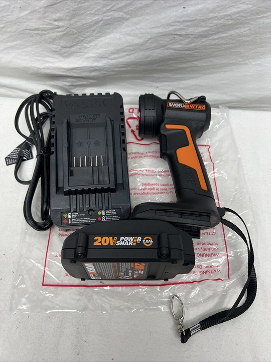 WORX WA3881 20V Rapid Battery Charger 2.0AH Battery WA3575 Genuine WX025L light