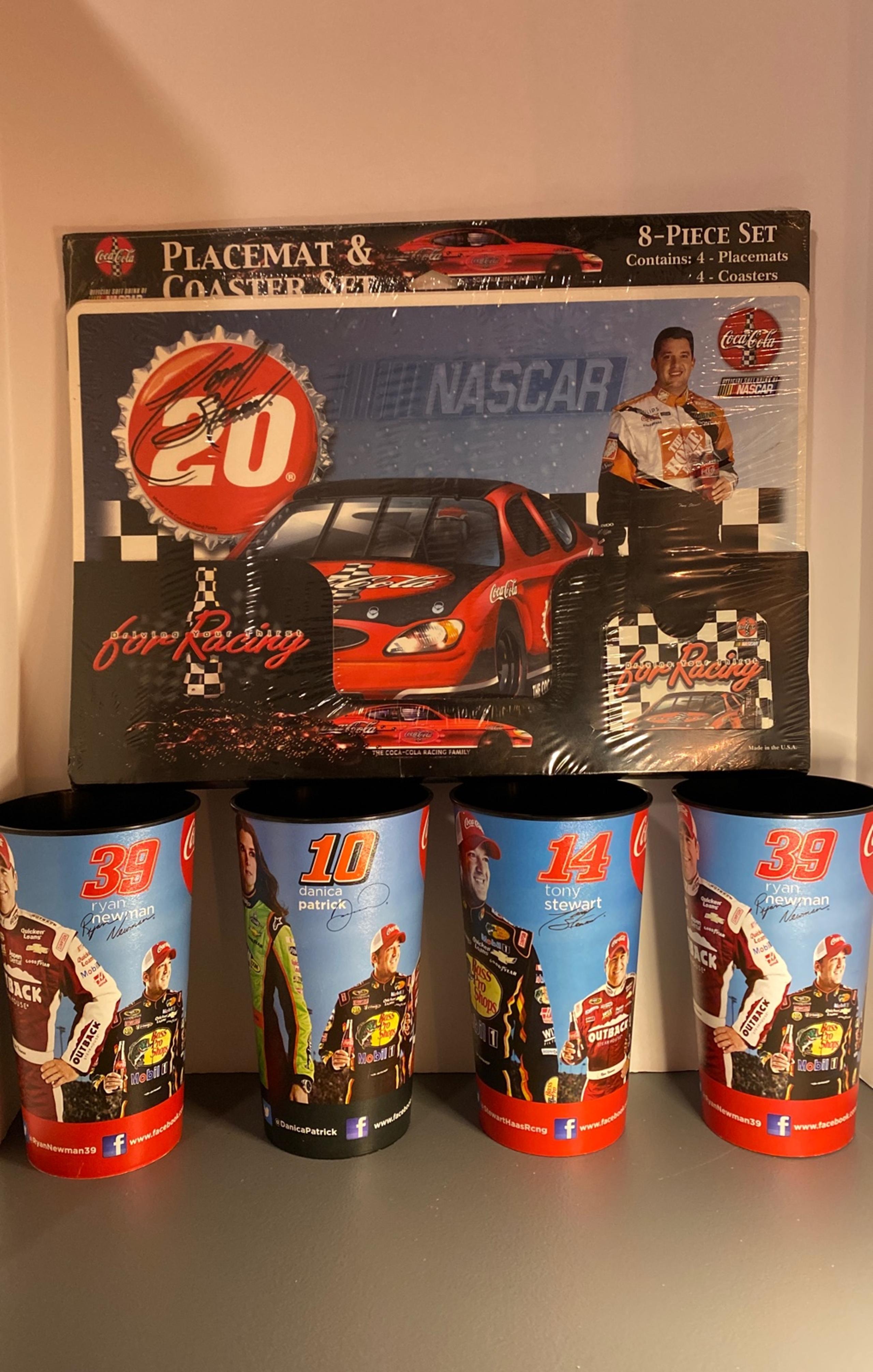 NASCAR Cups (4) and Placemat and Coaster Set