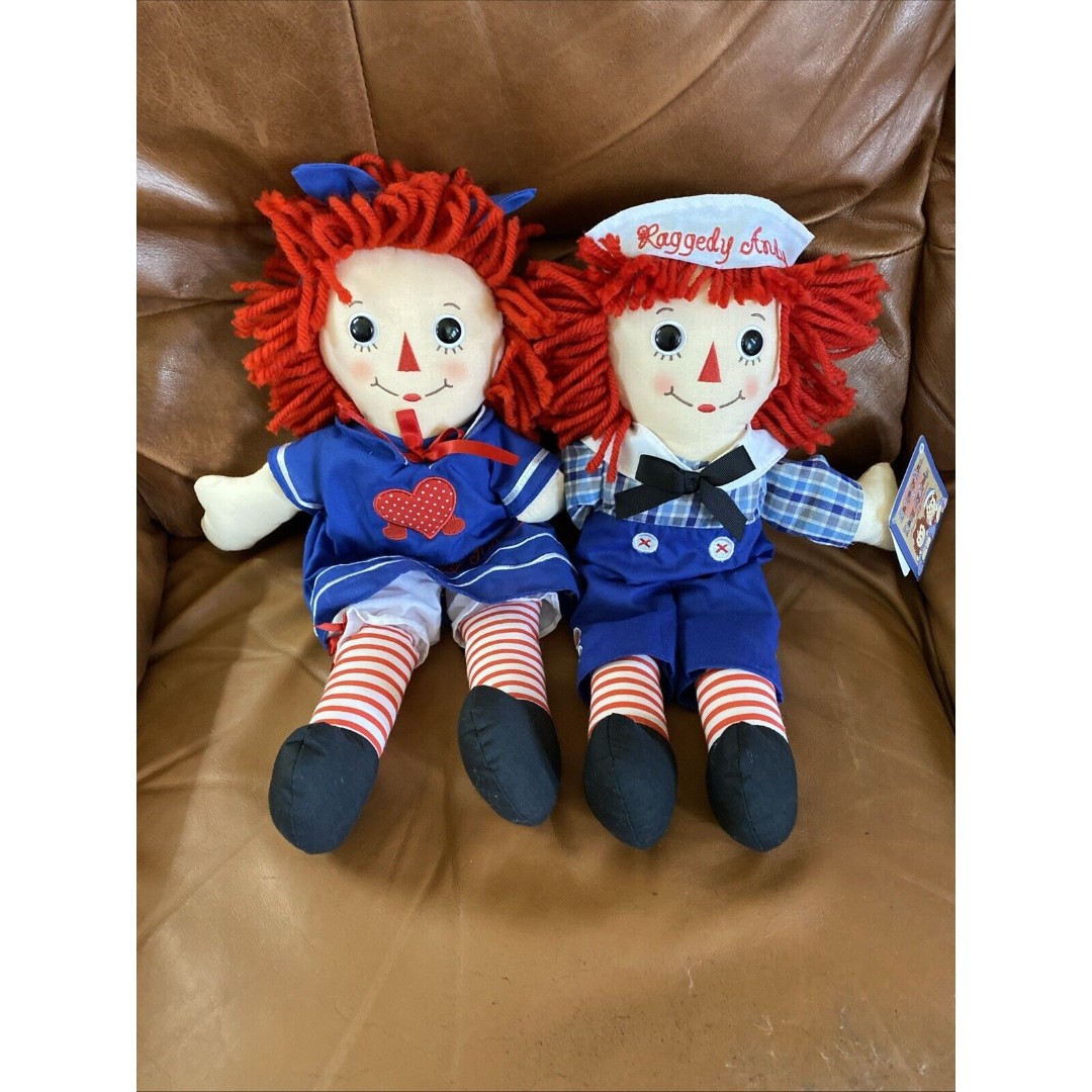 Raggedy Ann and Andy 17” Doll Red, White, Blue Dress by Aurora Adorable 2012