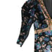 Rebecca Taylor Dress Womens Sz 12 Black Blue Velvet Floral Puff Sleeves V-Neck
