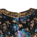 Rebecca Taylor Dress Womens Sz 12 Black Blue Velvet Floral Puff Sleeves V-Neck