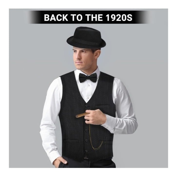 Men's Gatsby 1920 Gangster Costume Set Size XXL