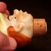 Novelty Cork Bottle Stopper Liquor Pourer Porcelain Head Vintage Antique German