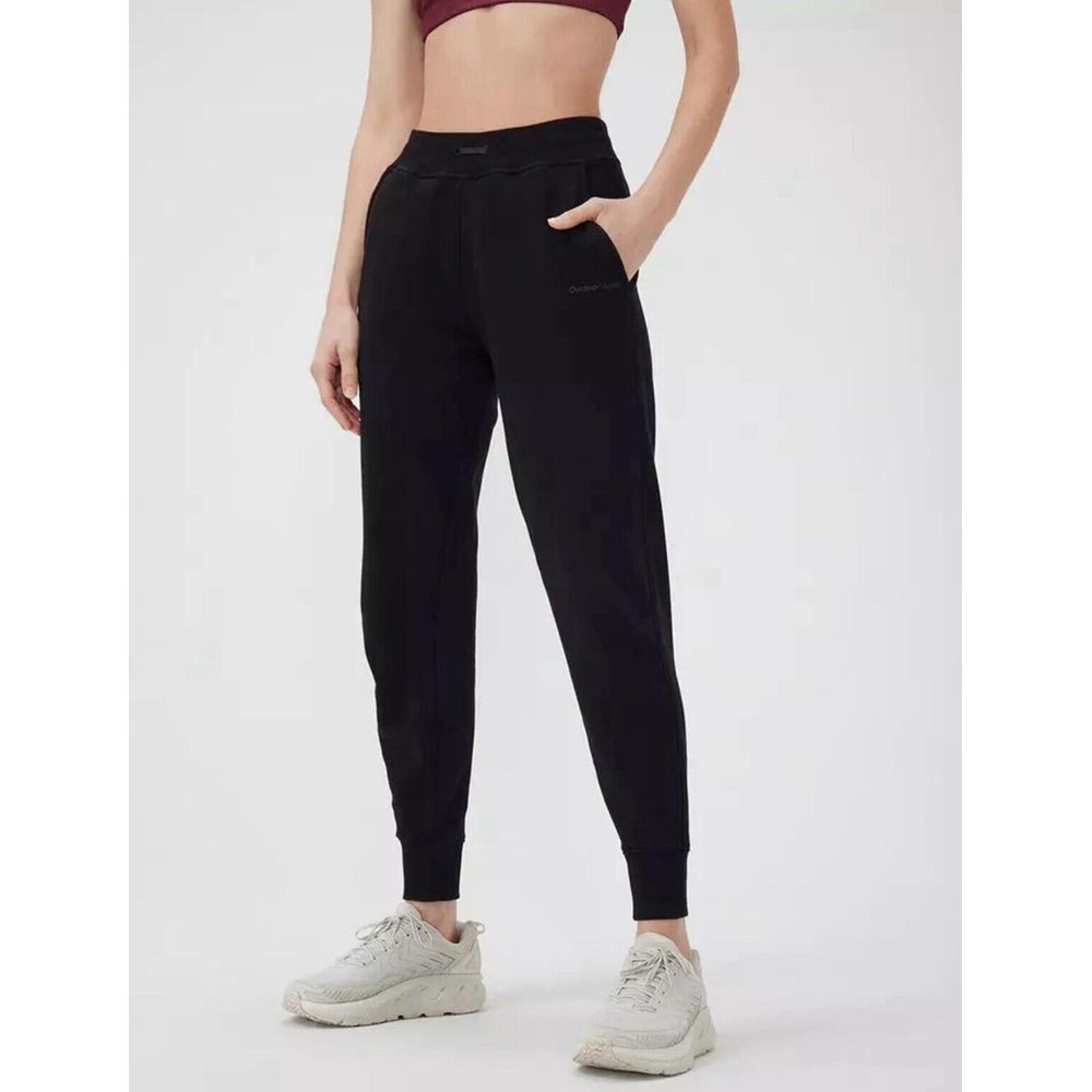 Outdoor Voices Women Size S  100% Cotton Terry Thick Jogger Sweatpants Black