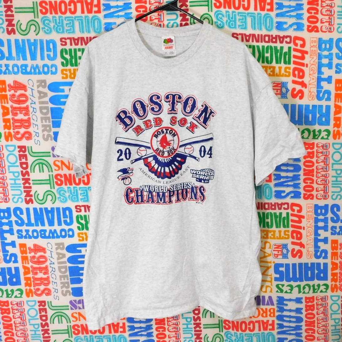 Vintage Boston Red Sox 2004 World Series Champions T Shirt Size 2XL Half Roundel