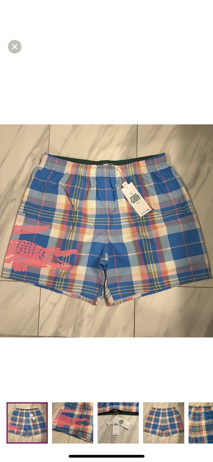 Men’s Lacoste Plaid Swim Shorts