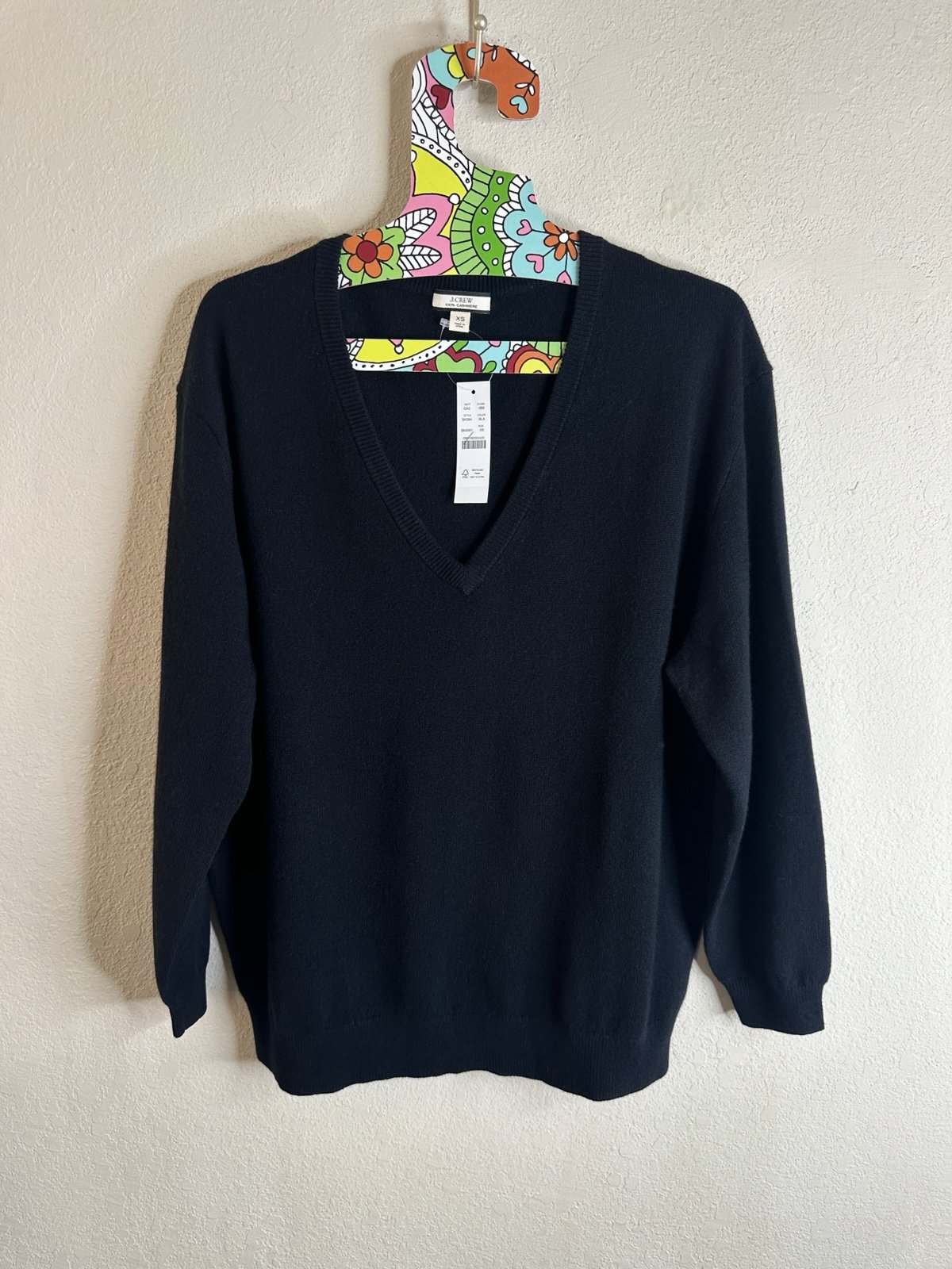 J Crew Cashmere relaxed V-neck sweater size Extra small NWT