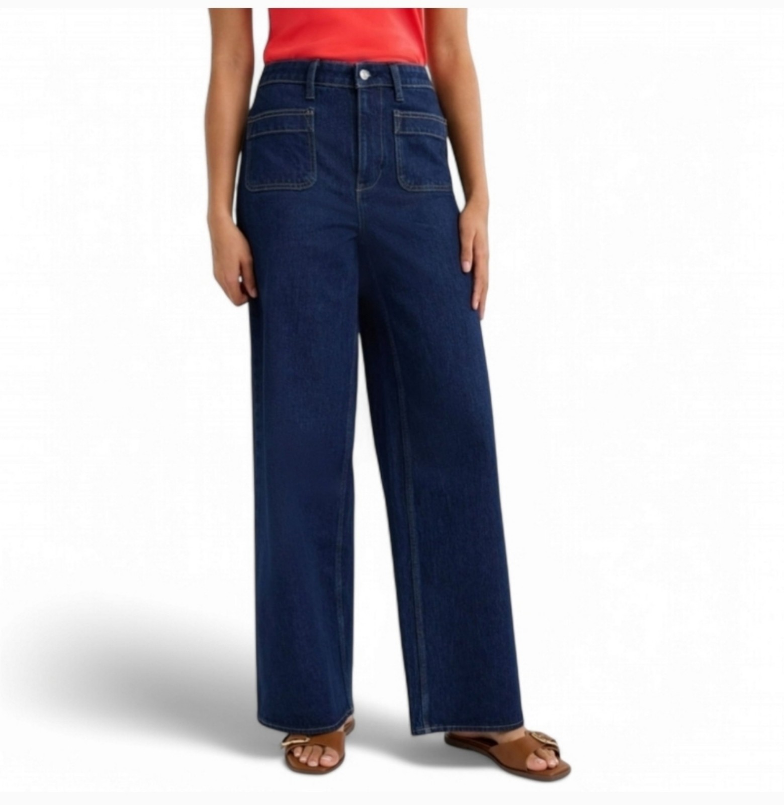 NWT Free Assembly Patch Pocket Wide Leg Jeans - Sz 10