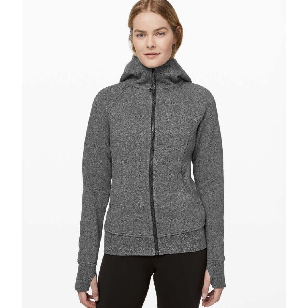 Lululemon Scuba Hoodie *Light Cotton FleeceHeathered Speckled Black Size 4 118