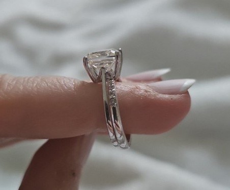 princess engagement ring set solitaire stunning!!