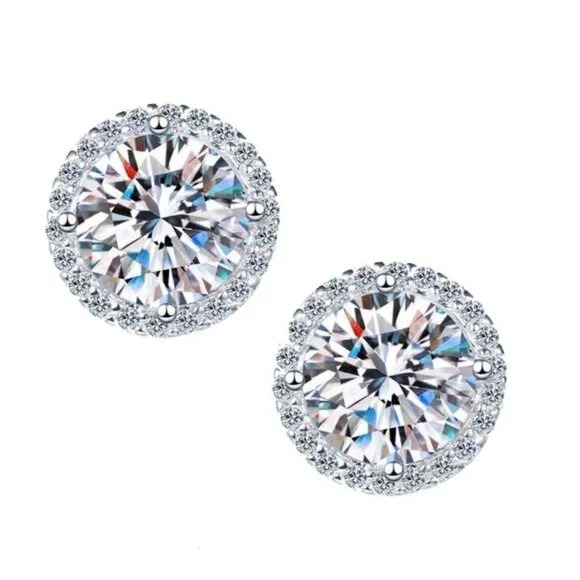 2 CARAT STUD CERTIFIED Moissanite Earrings – NWT