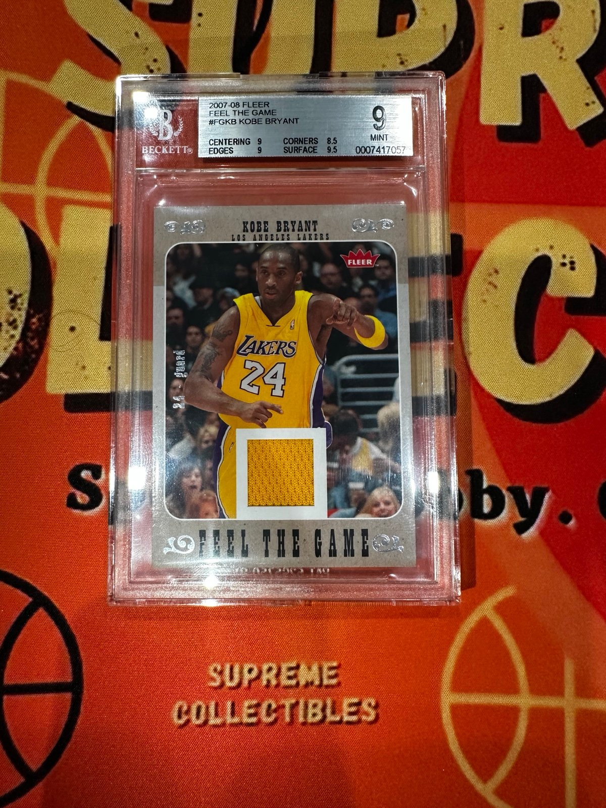 2007-08 Fleer Feel the Game #FGKB KOBE BRYANT BGS 9