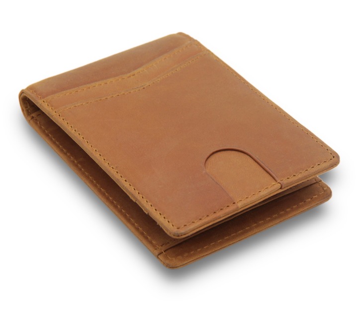 RFID Blocking Genuine Leather Credit Card Holder Money Cash Clip Wallet
