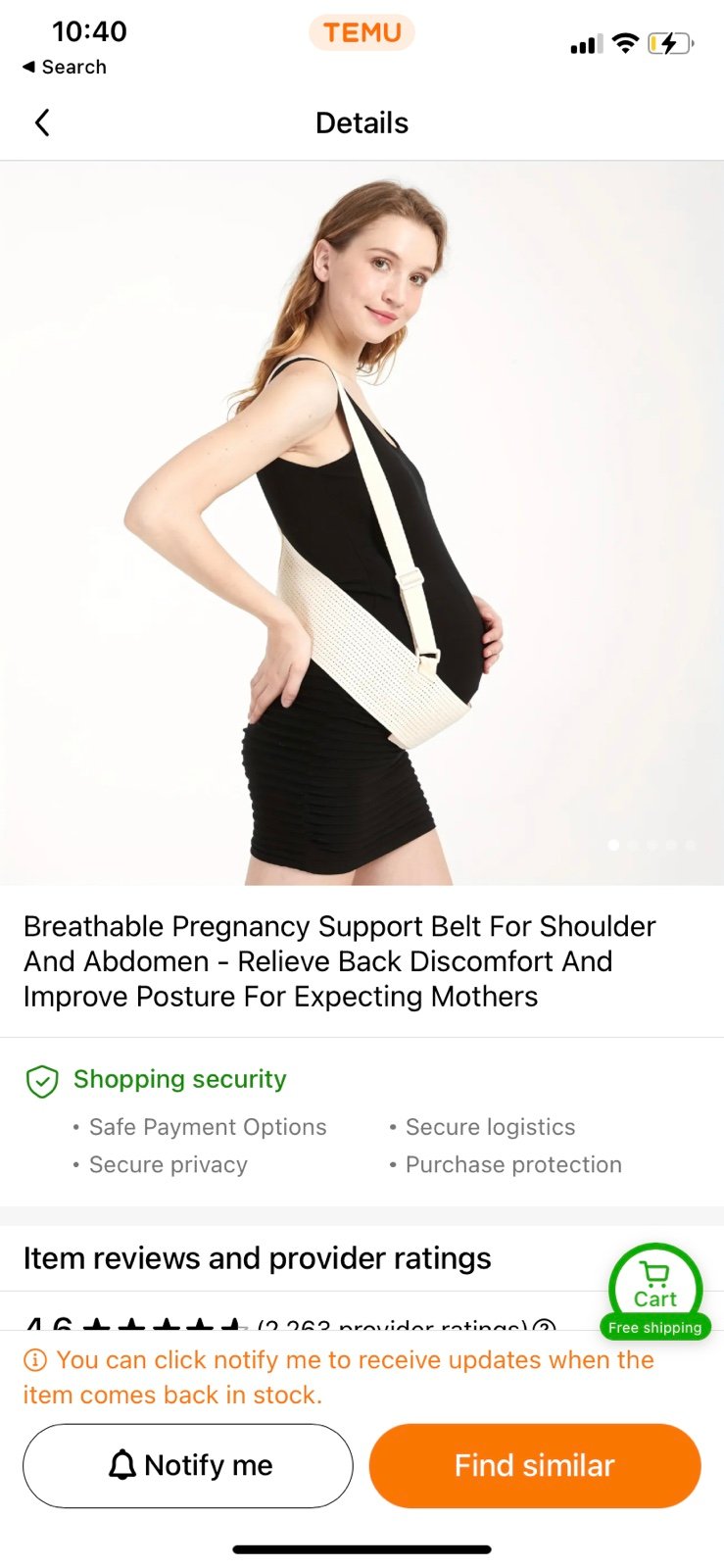Breathable Pregnancy Support Belt For Shoulder And Abdomen