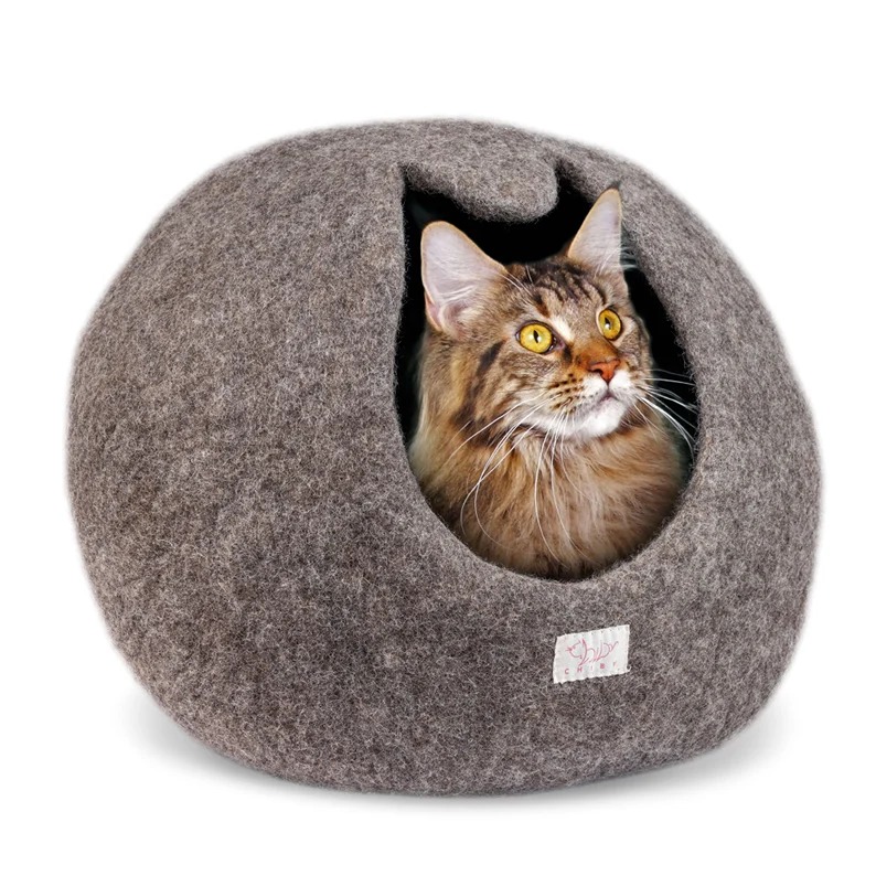 Organic Wool Cat Bed Cave
