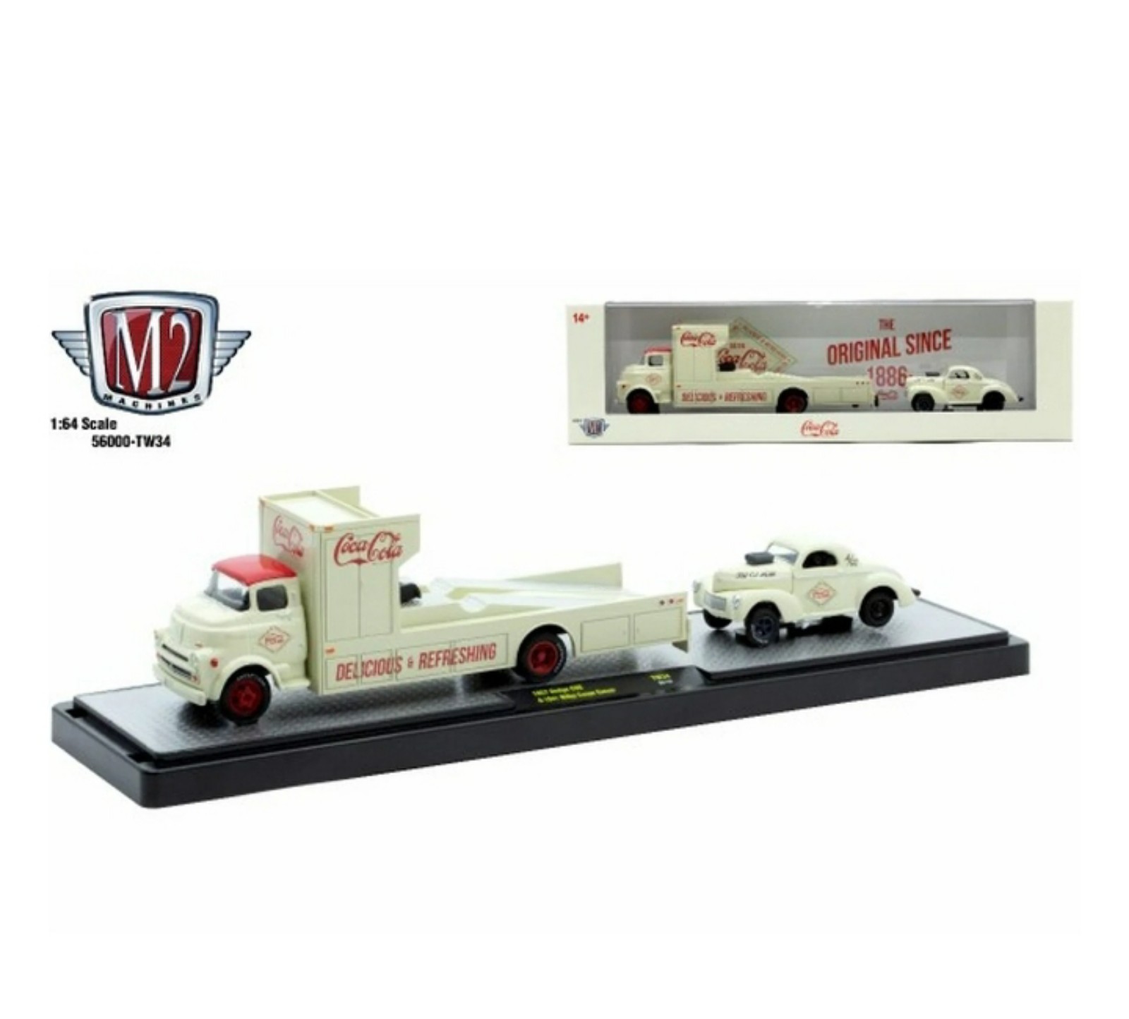 M2 Machines Auto Hauler Tw34 1957 Dodge Coe 1941 Willys Coupe