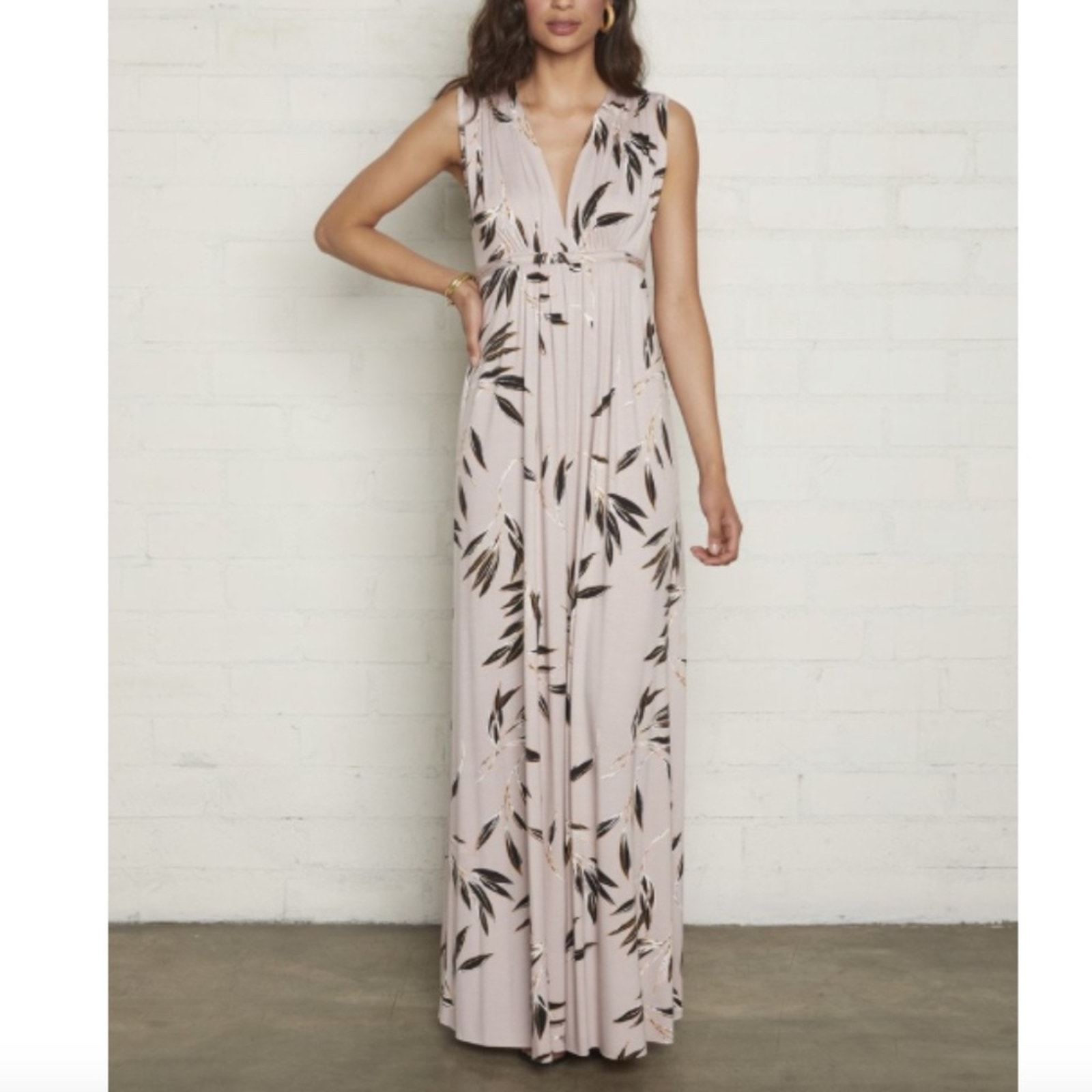 NWT Rachel Pally Long Sleeveless Caftan Dress In Cane Mauve Small