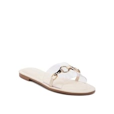 SCOTH Clear Buckled Quilted Slides - Tan 7 ,6 ,8, 9