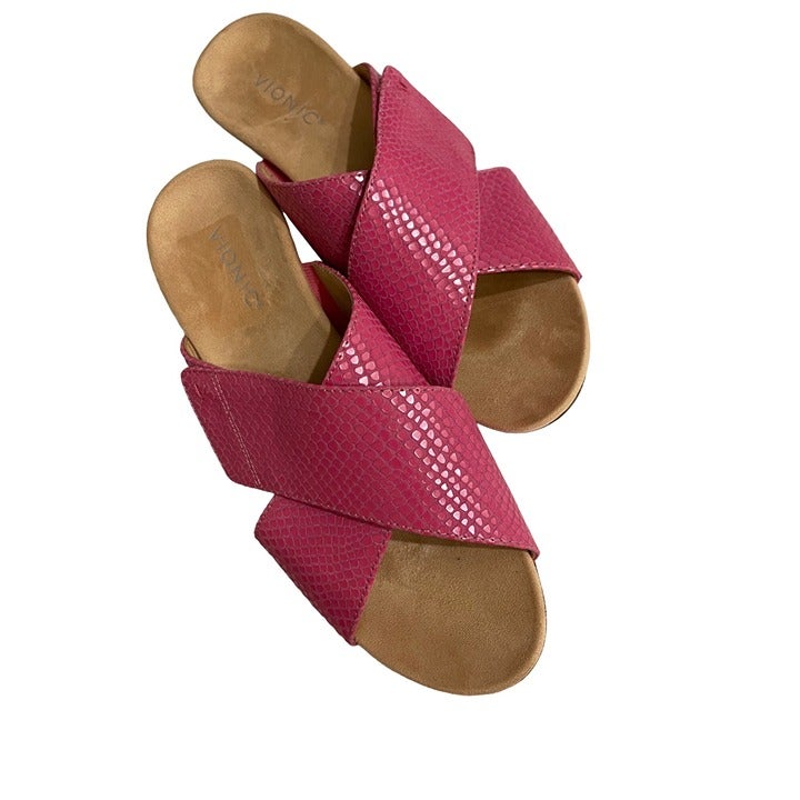 Viconic womens backless wedge shoes size 10 pink