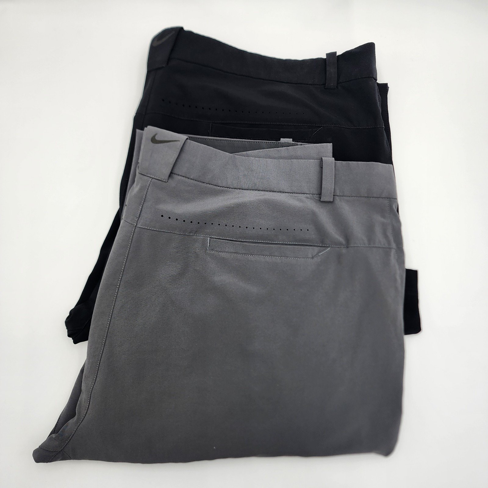 Lot of 2 - Nike Golf Pants Men's 40x32 Black/Grey Tour Performance Straight Leg