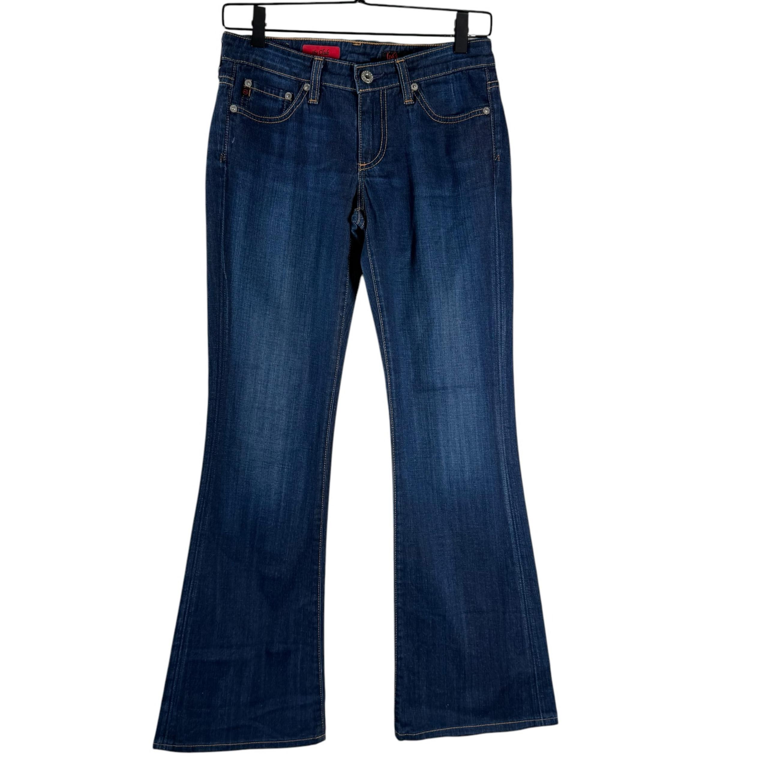 Adriano Goldschmied Women's Blue The Club Low Rise Cotton Flared Jeans Size 26