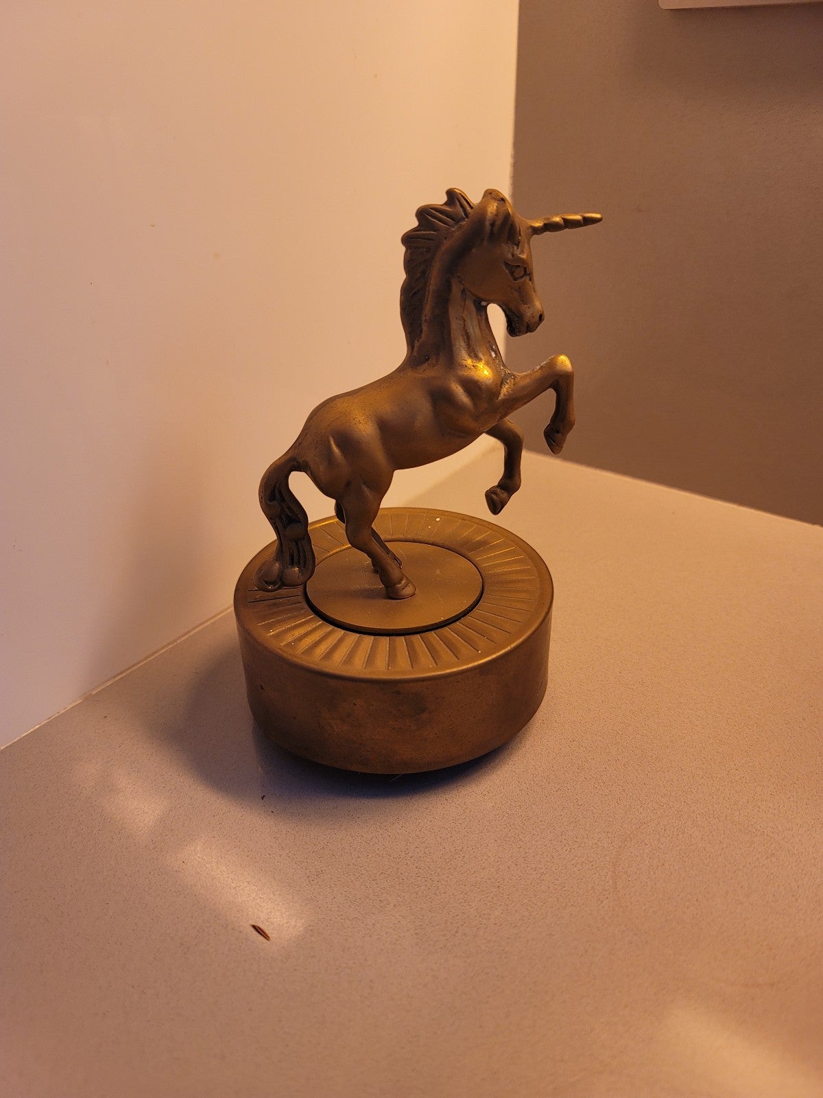 Brass unicorn music box Collectibles