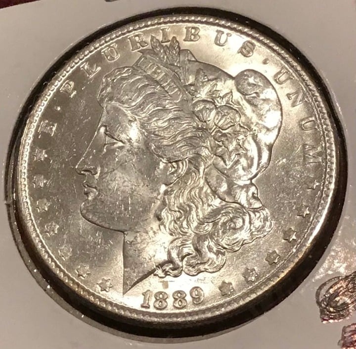 1889 90% Silver Morgan Dollar AU-BU