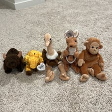 Zoo animal beanie baby lot