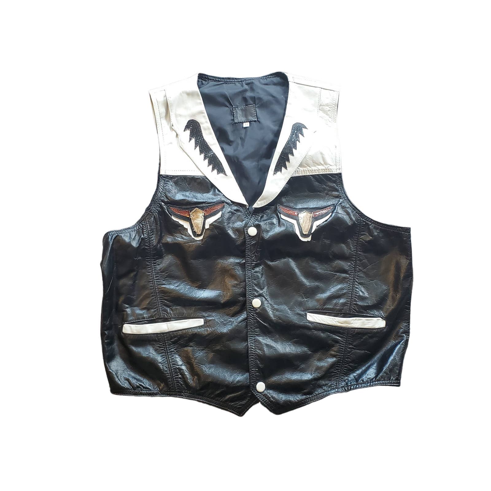 Vintage Western Custom Vest Leather Cow Hide