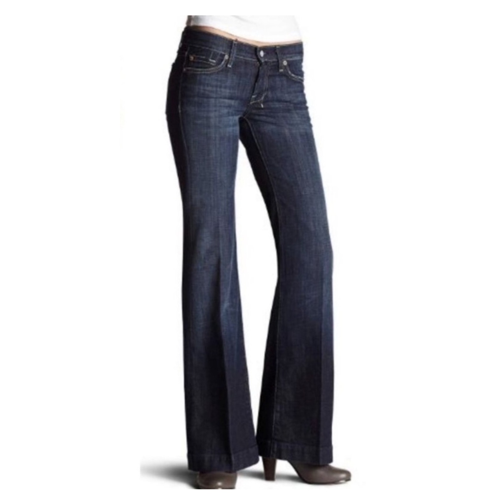 7 For All Mankind Dojo Rhinestone Embellished Jeans Dark 24