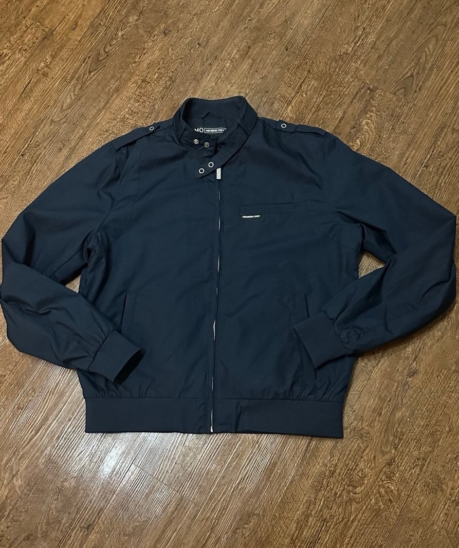 Members Only Mens Large Navy Racer Jacket