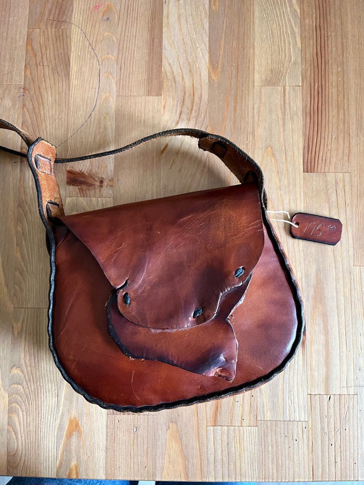 Vintage Hand Tooled Leather Adjustable Crossbody And Signature SSNYDER 2013