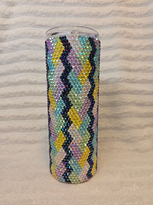 25 oz chevron Rhinestone Tumbler, Glow in the dark