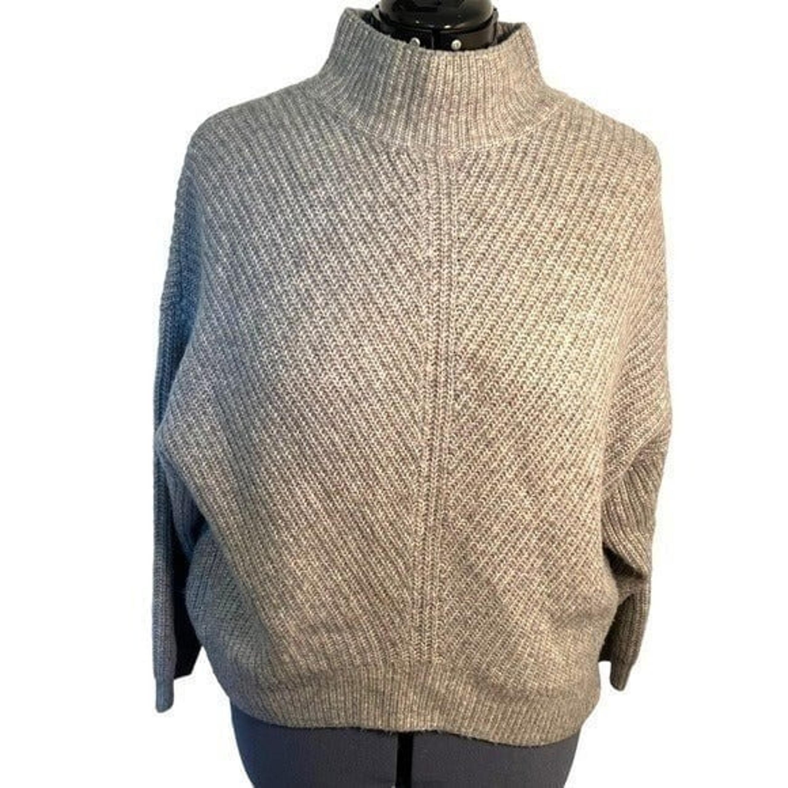 Express Mock Neck Dolman Sleeve Sweater Heather Gray