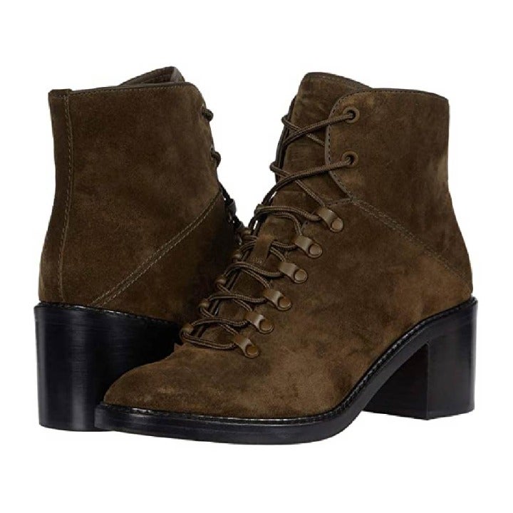 Vince Boots Falco Militaire Suede Lace Up Combat Booties