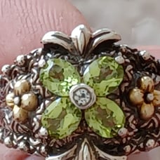 BARBARA BIXBY-SZ6-18KT- STERLING SILVER PERIDOT RING