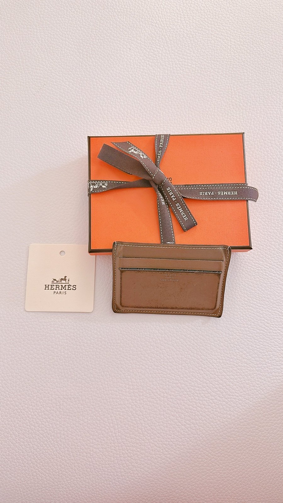 Hermes twill card holder