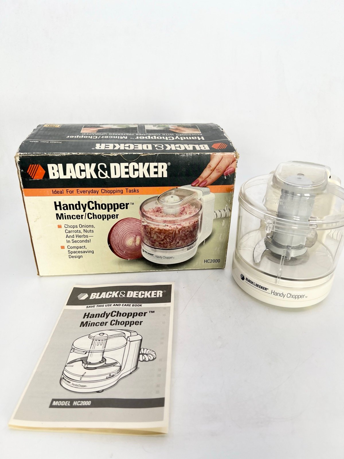 Black & Decker Handy Chopper Mincer Model HC 2000 With Box And Manual TESTED