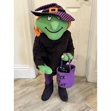 36 Halloween Witch Porch Kids Door Greeter Holiday Floor Prop Deco Damaged Hand
