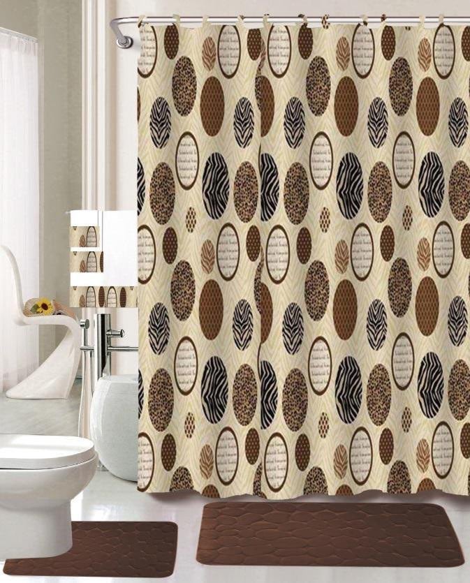 bathroom set with shower curtain