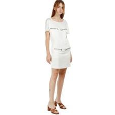 Designer LANVIN Paris Matelassé satin tunic shirt dress 2000s vintage small