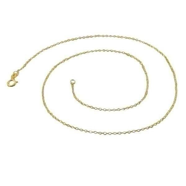 14K Gold Vermeil Cable Chain Necklace 1.15mm 16” New