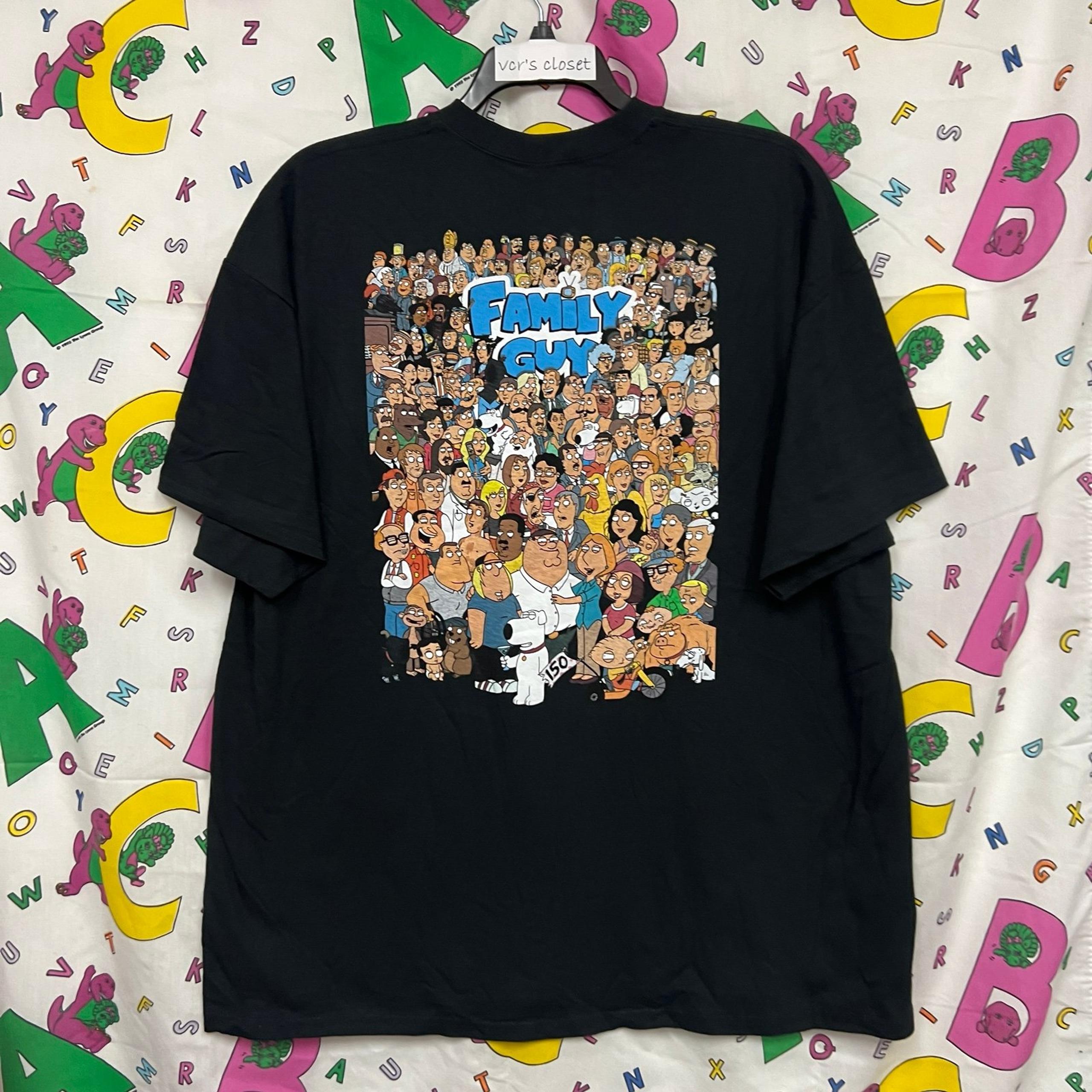 2XL Adult Cartoon Family Guy 20th Anniversary 2-Sided 1999-2019 Graphic T-Shirt