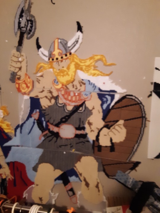 near 5 ft tall viking king wall deco