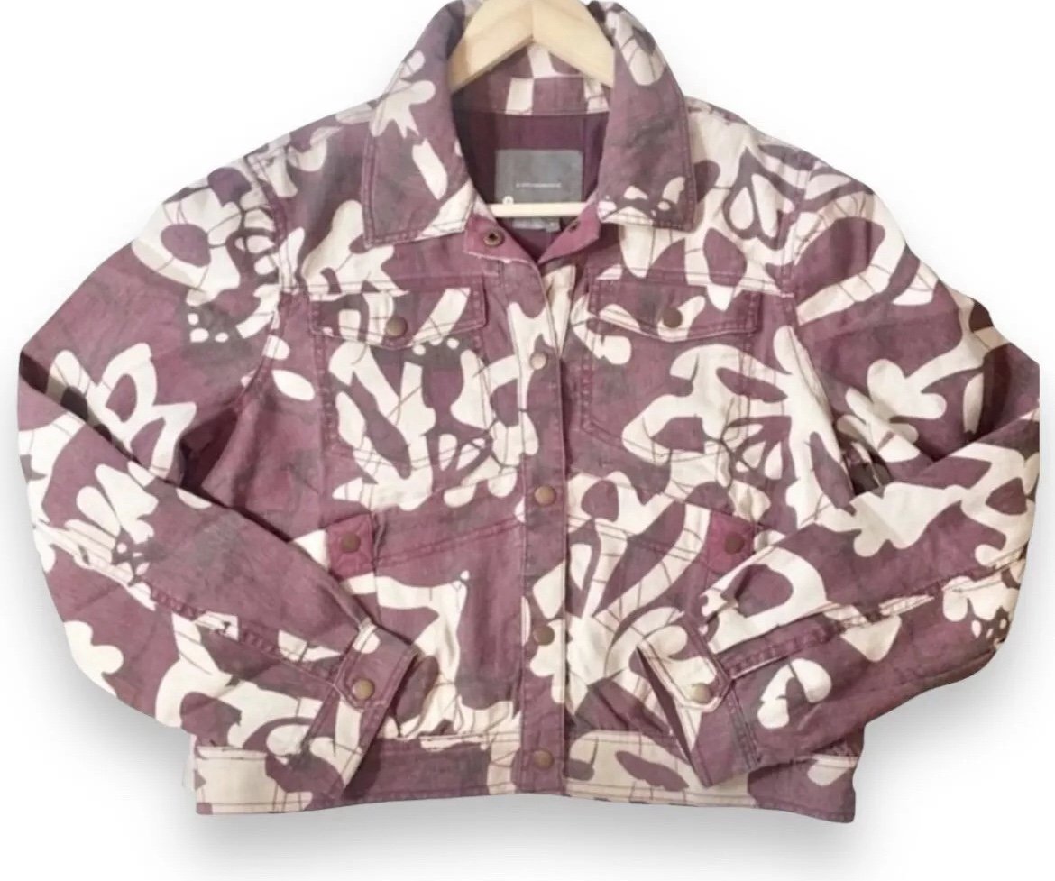 NWT Anthropologie Mags Linen Utility Trucker Jacket