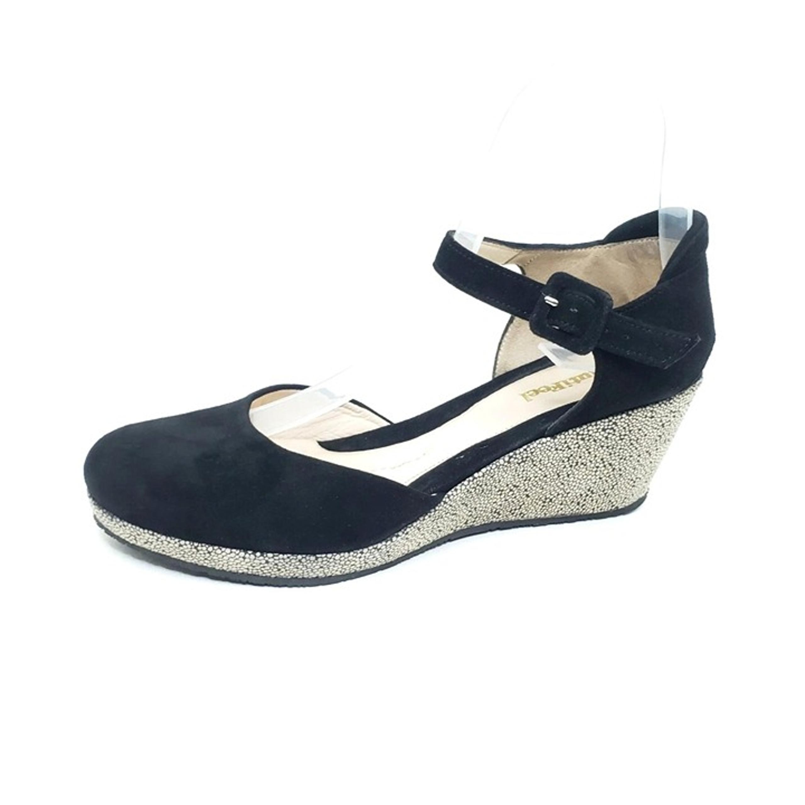 Beautifeel Piper Wedge Sandal Black Suede Leather Womens EUR 38/US 7.5